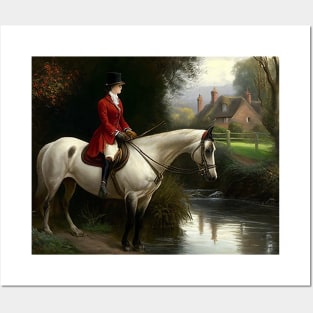 Vintage Horse Riding Oil Painting Posters and Art